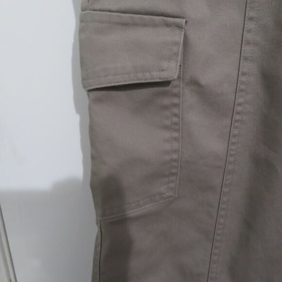 Womens Sz L Tan Pants Cargo Style Pocket Pants Wide Leg - Picture 5 of 8